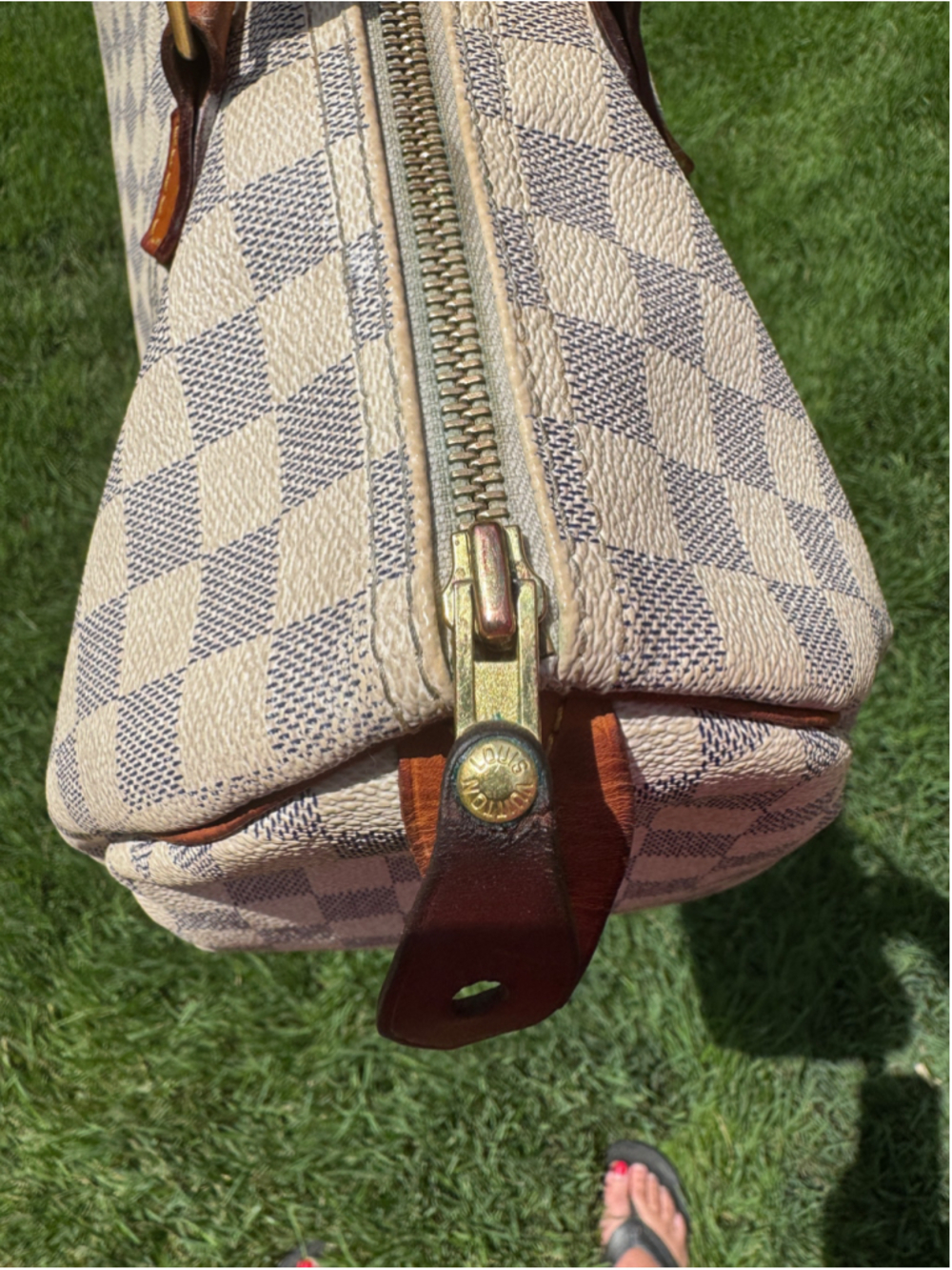 Louis Vuitton Damier Azur Speedy 30 Bag, Dusty, lock and key - Picture 8 of 15